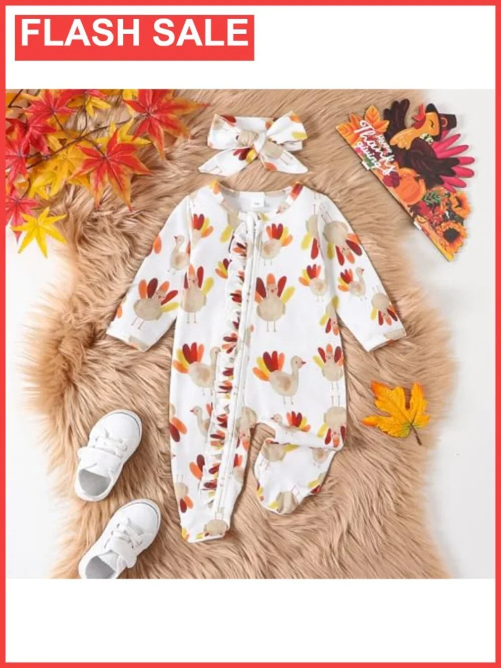 Newborn Baby Girl Halloween Romper Outfit Cotton Blend Long Sleeve